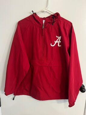 Mens size medium Champion Alabama Crimson Tide Football 1/2 Zip Windbreaker